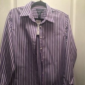Ralph Lauren Purple & white stripe button up